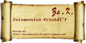 Zsivanovics Kristóf névjegykártya